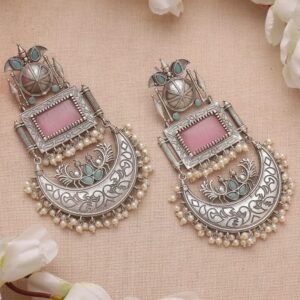 elegant silver jhumka earrings traditional indian jhumka wedding partywear jhumka for women